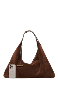 Pillow Shoulder Bag Black Suede