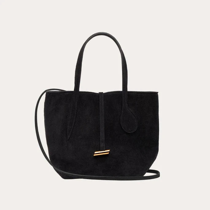 Sprout Tote Mini Black Suede