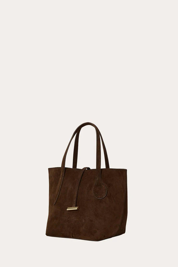 Sprout Tote Mini Dark Brown Suede