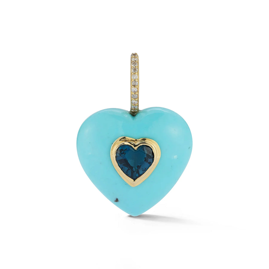 Turquoise Stone Heart Pendant