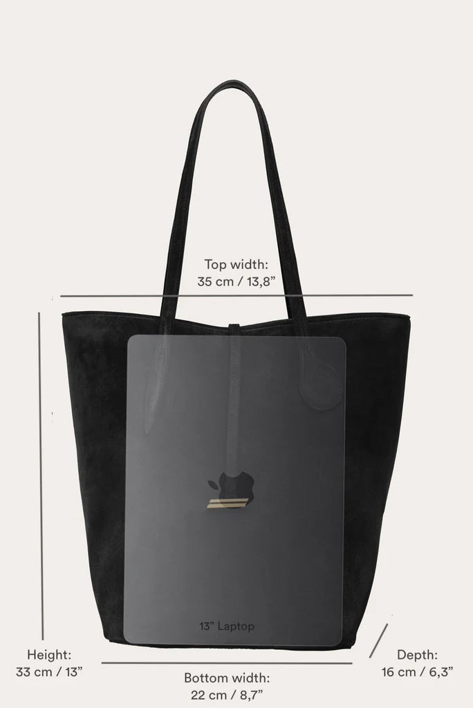 Tall Sprout Tote Dark Brown Suede