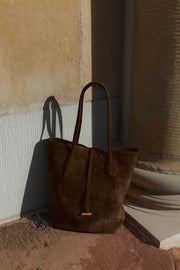 Tall Sprout Tote Dark Brown Suede