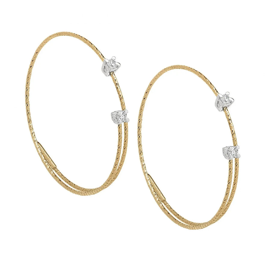 Wire Large Diamond Hoop Earrings